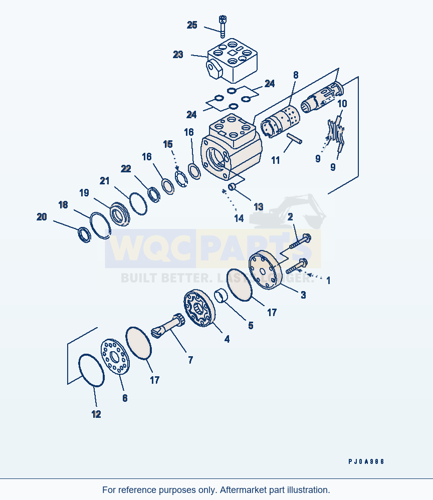 Komatsu WA250-3 Steering Demand Valve (Orbitrol Valve)(#66001-) parts diagram