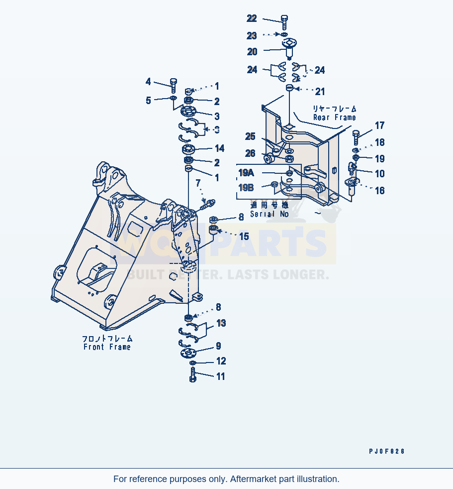 Komatsu WA250-3 Hinge Pin parts diagram