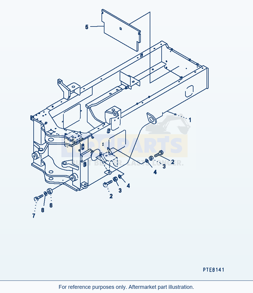 Komatsu WA250-3 Rear Frame (With Auto Grease) parts diagram