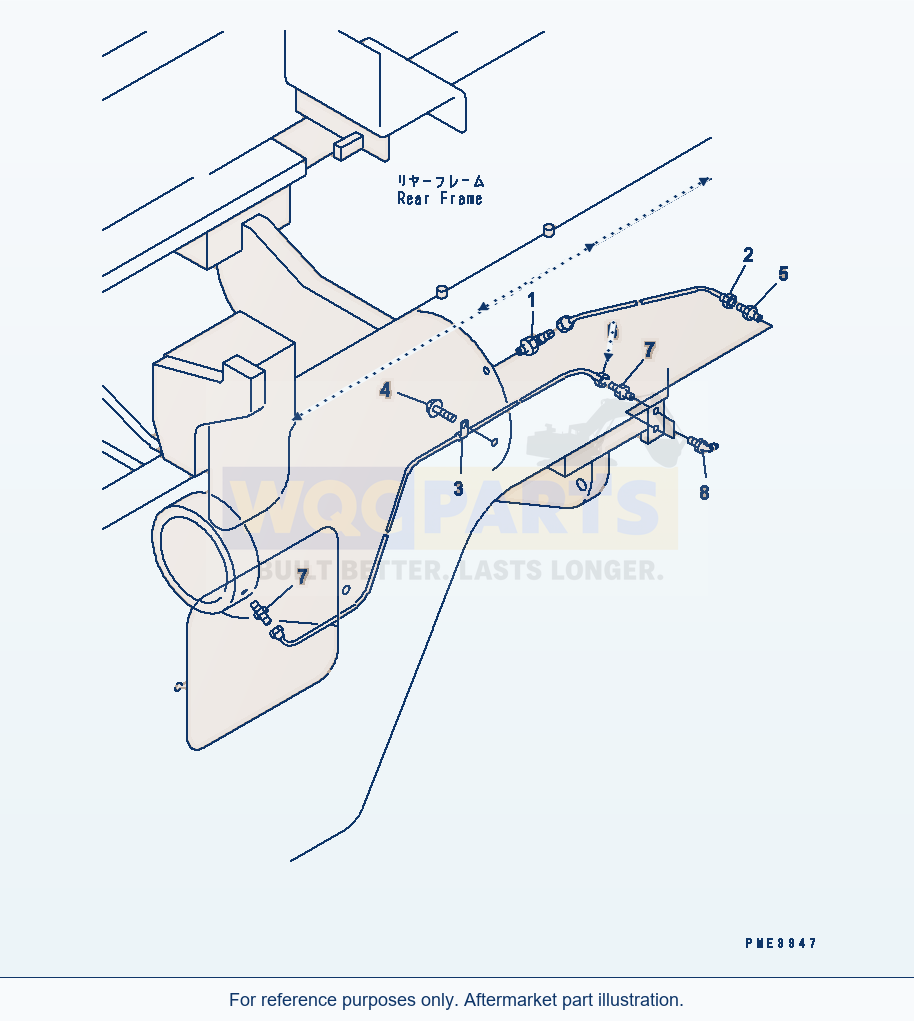 Komatsu WA250-3 Remote Grease Serial 53001-UP parts diagram