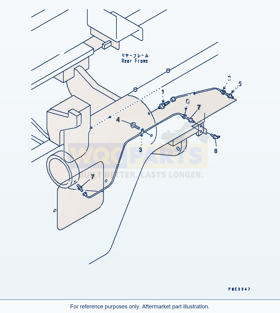 Komatsu WA250-3 Remote Grease Serial 65001-UP parts diagram