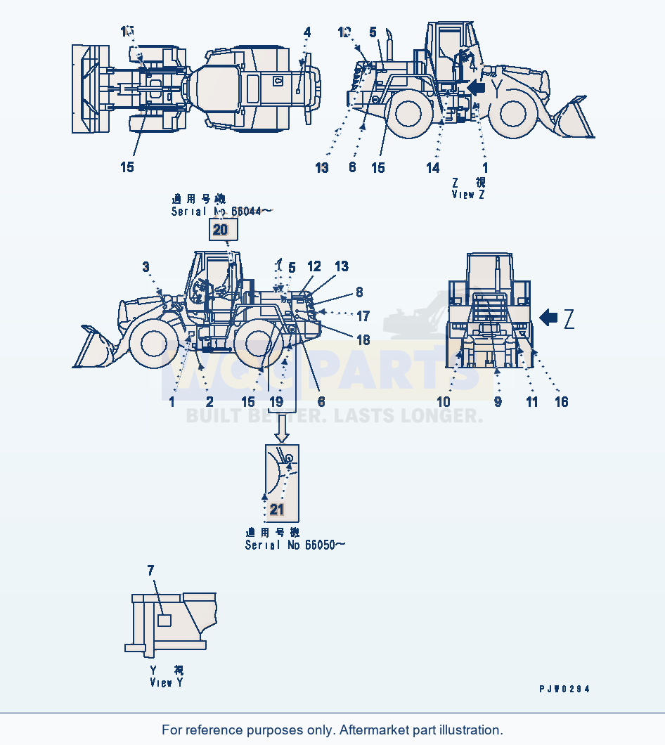 Komatsu WA250-3 Marks And Plates(#65041-) parts diagram