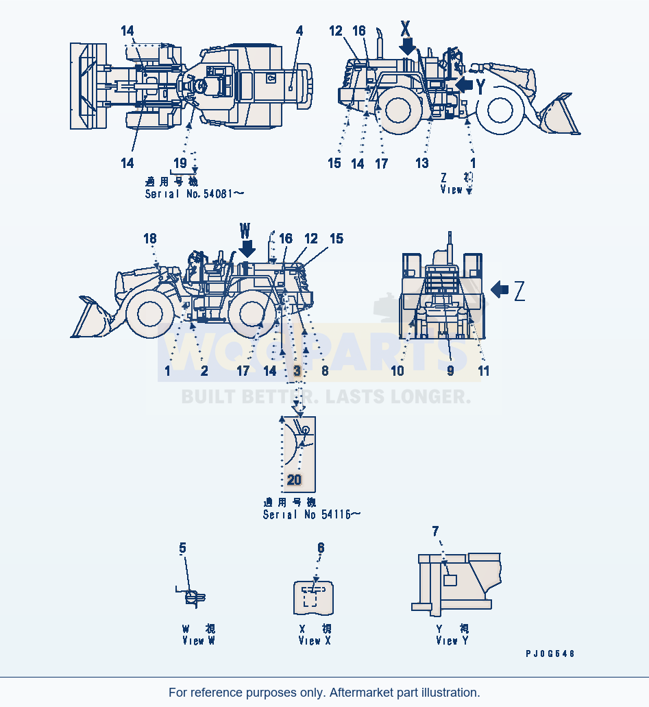 Komatsu WA250-3 Marks And Plates (Indonesian) parts diagram