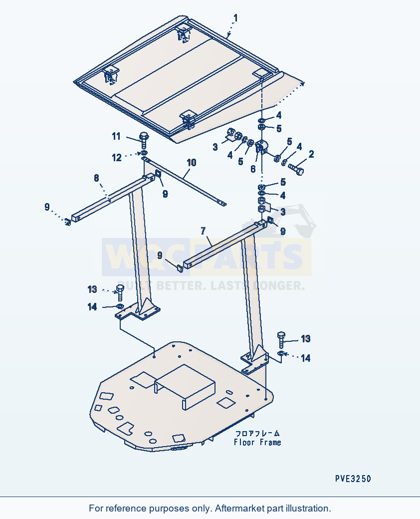 Komatsu WA250-3 Canopy parts diagram