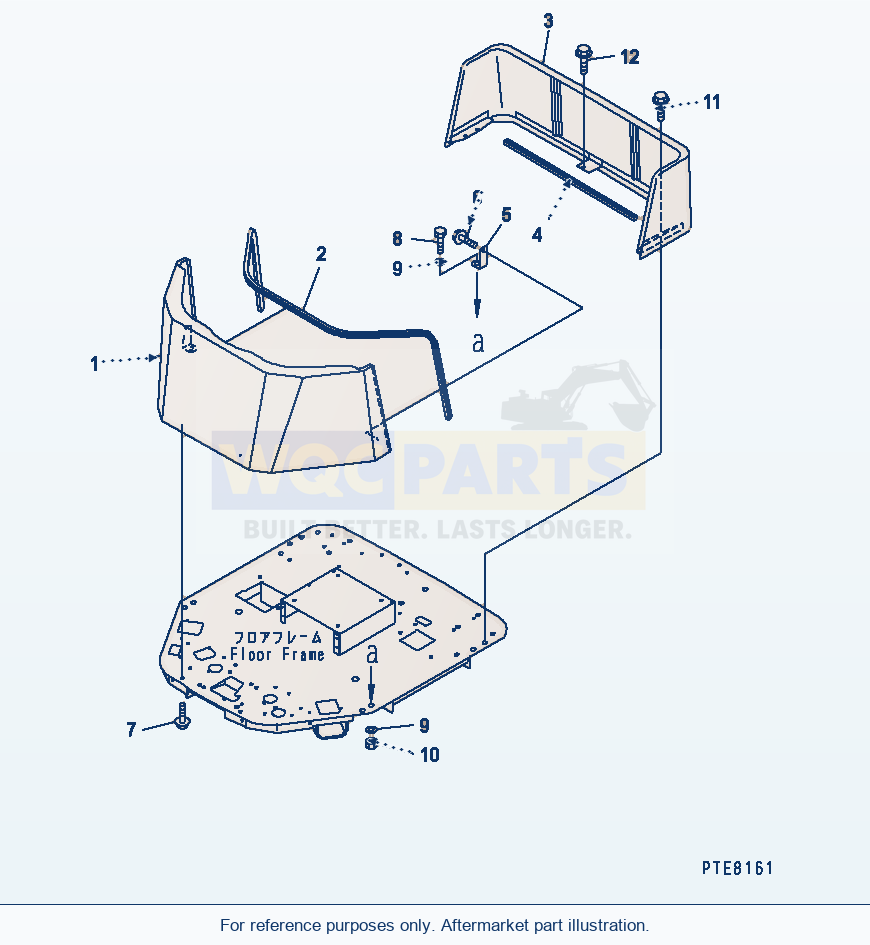 Komatsu WA250-3 Compartment parts diagram