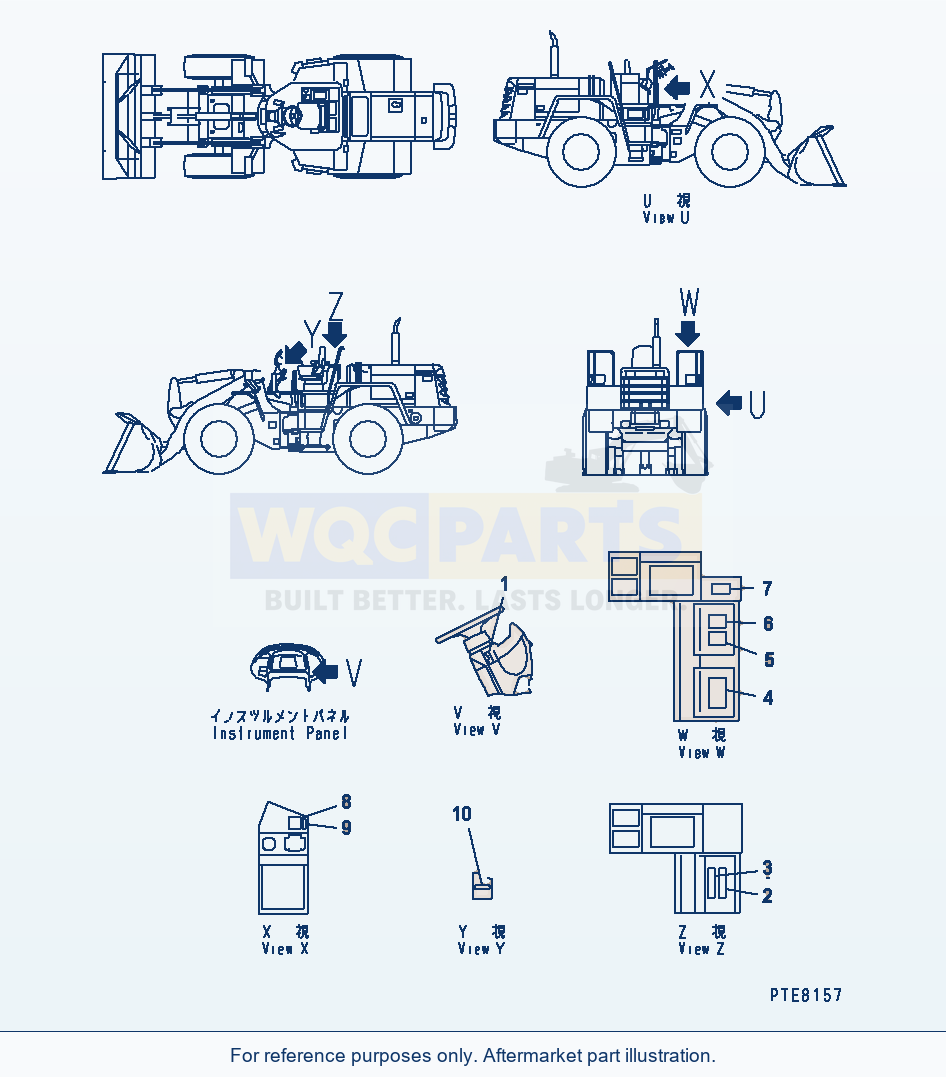 Komatsu WA250-3 Floor Decal parts diagram