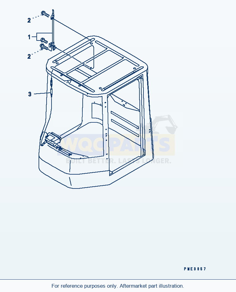 Komatsu WA250-3 Rops Cab (Antenna And Cover) Serial 53001-UP parts diagram