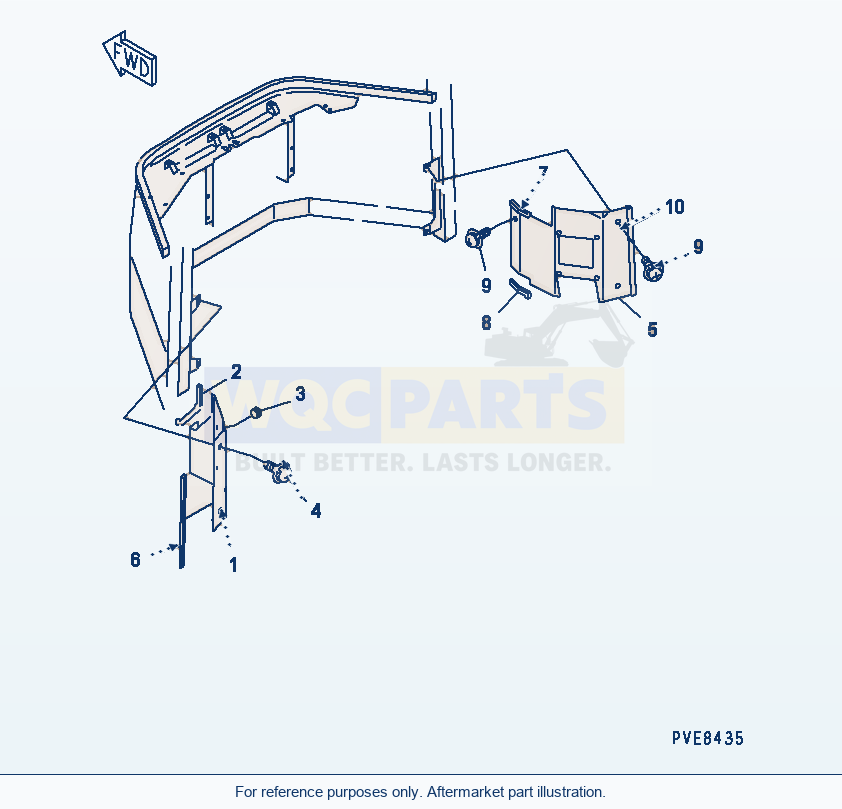 Komatsu WA250-3 Rops Cab (Cover) Serial 65001-UP parts diagram