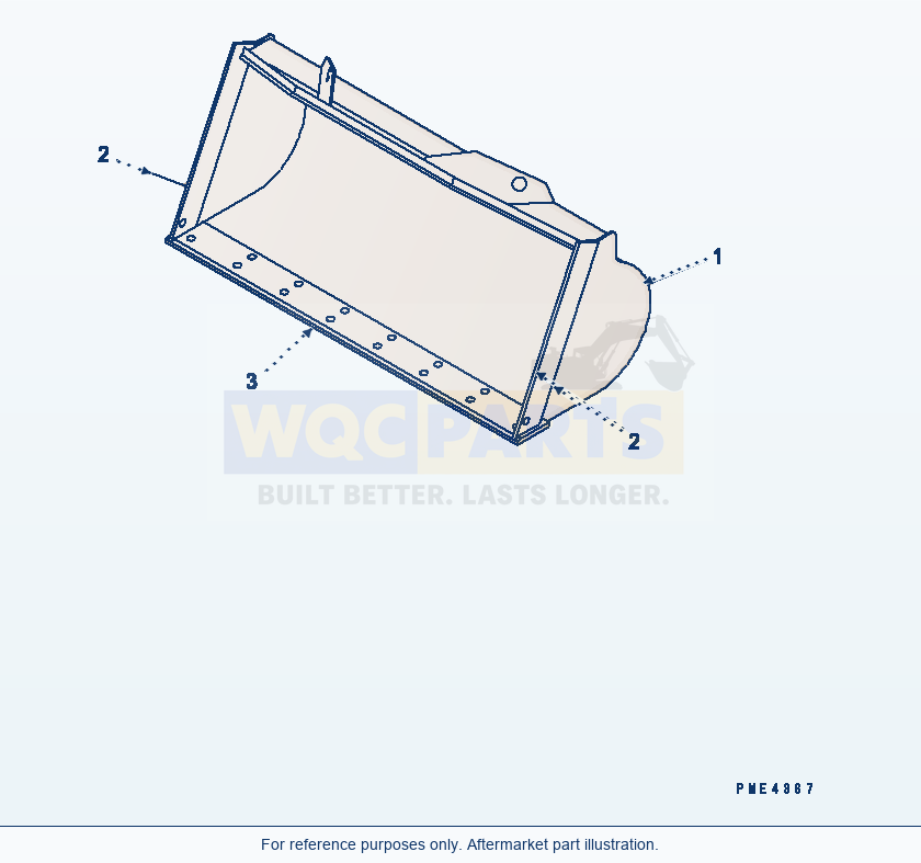 Komatsu WA250-3 Bucket parts diagram