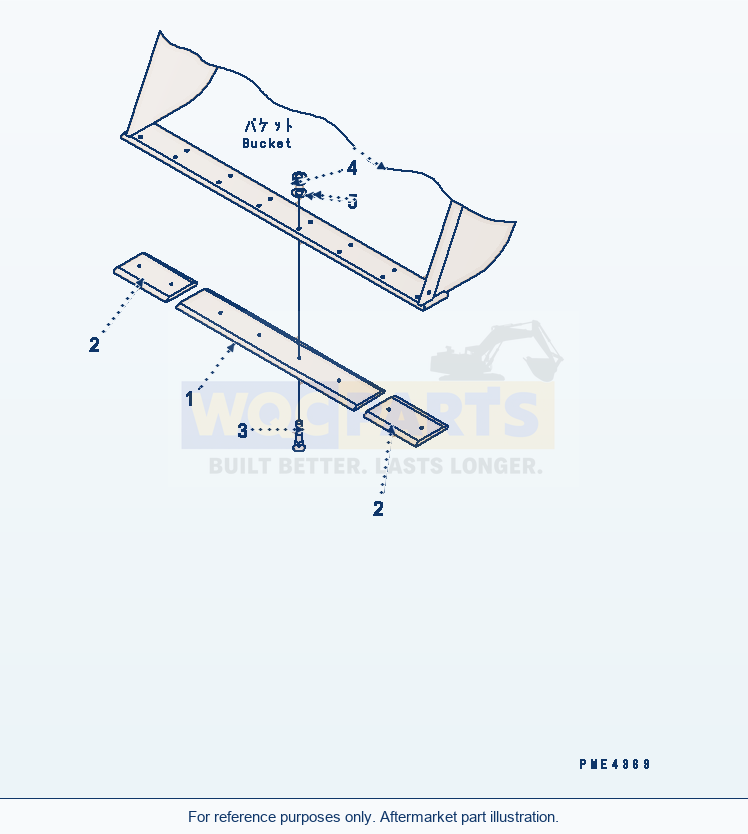 Komatsu WA250-3 Cutting Edge And Special Cutting Edge parts diagram