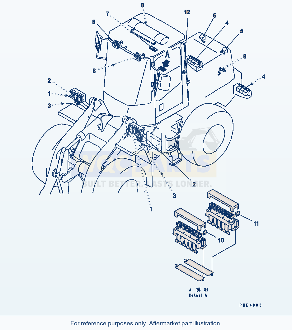 Komatsu WA250-3 Lamp And Fuse parts diagram