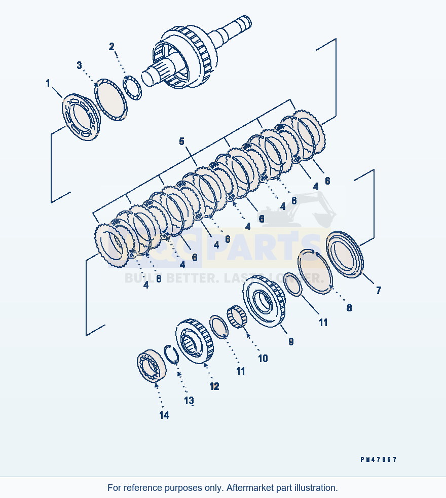 Komatsu WA250-3 Transmission (2Nd Clutch)(#50001-) parts diagram