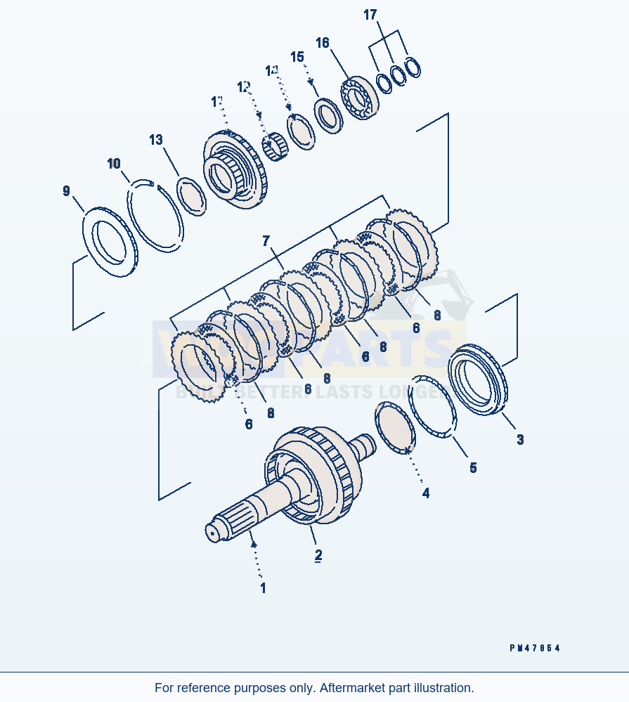Komatsu WA250-3 Transmission (3Rd Clutch)(#50001-) parts diagram