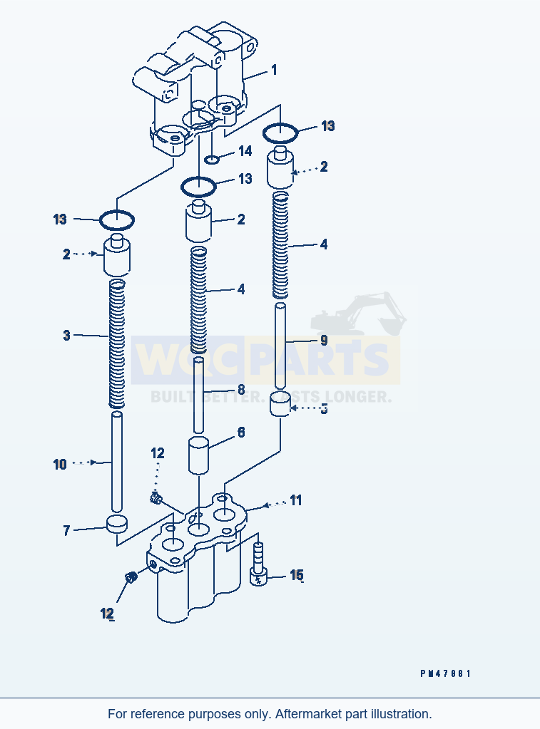 Komatsu WA250-3 Transmission Accumulator Valve(#50001-) parts diagram