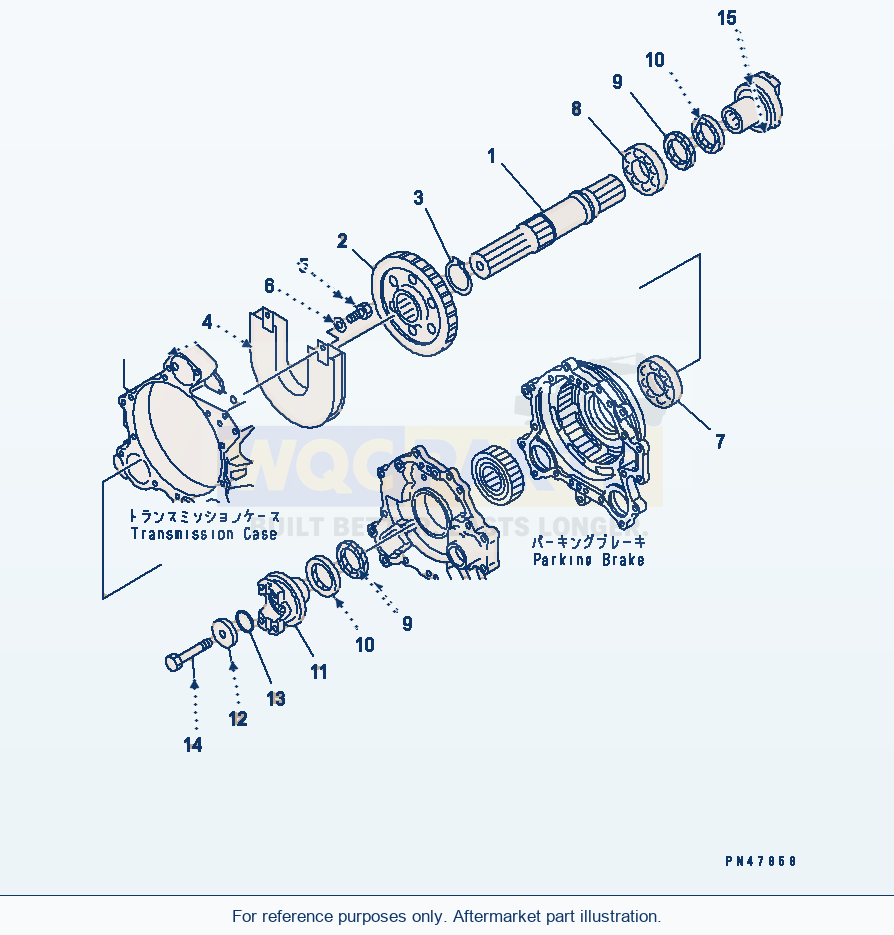 Komatsu WA250-3 Transmission (Output Shaft)(#50001-) parts diagram