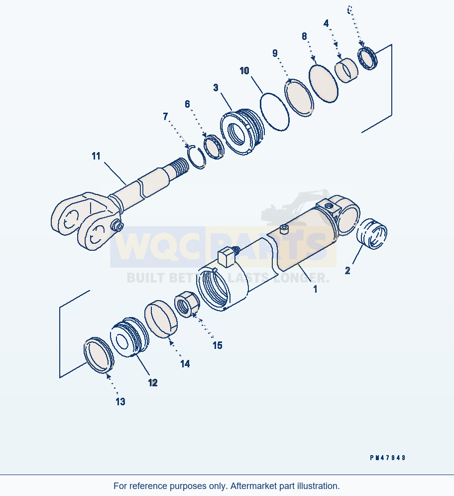 Komatsu WA250-3 Lift Cylinder Serial 53001-UP parts diagram