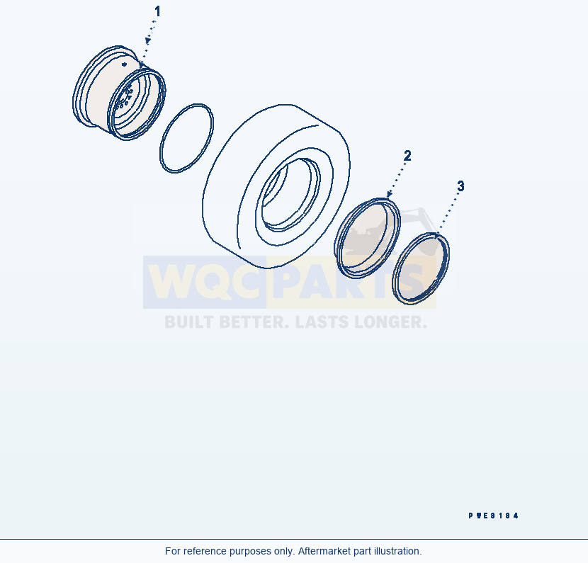Komatsu WA250-3 Rim (For 17.5-25 Tubeless Tire)(#65001-66000) parts diagram
