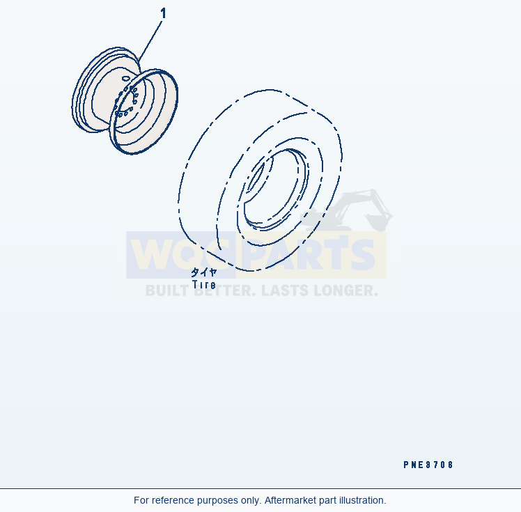 Komatsu WA250-3 Rim (For 17.5-25 Tubeless Tire) Serial 65001-UP parts diagram