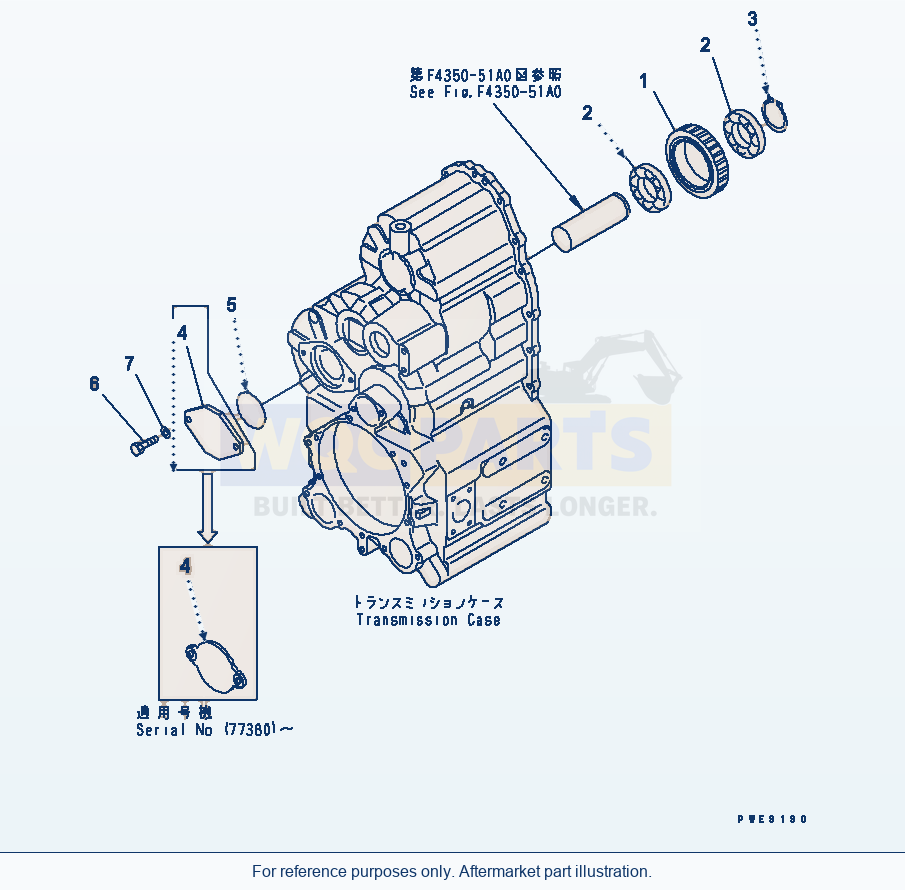 Komatsu WA250-3 Transmission (Idler) Serial 65001-UP parts diagram