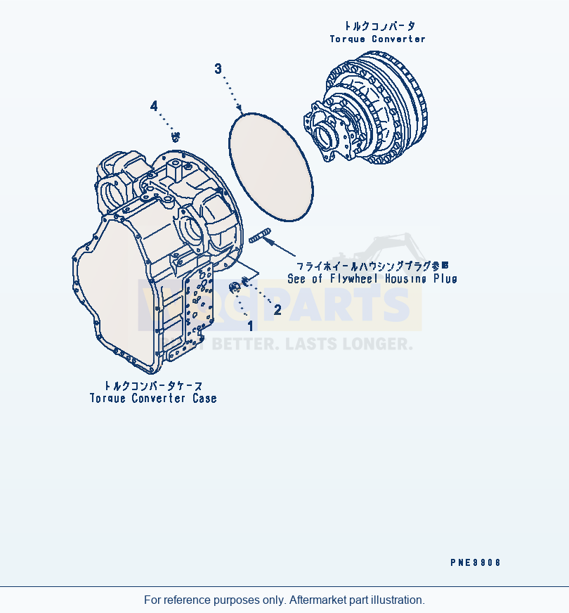 Komatsu WA250-3 Transmission (Mounting Parts) Serial 65001-UP parts diagram