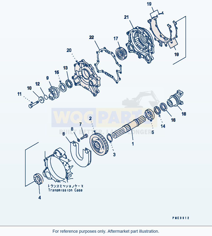 Komatsu WA250-3 Transmission (Output Shaft) Serial 65001-UP parts diagram