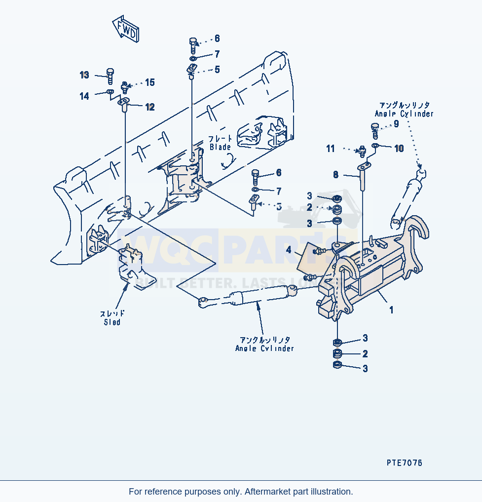 Komatsu WA250-3 Blade (Carrier) (P.A.P.) (With Multi Coupler) parts diagram