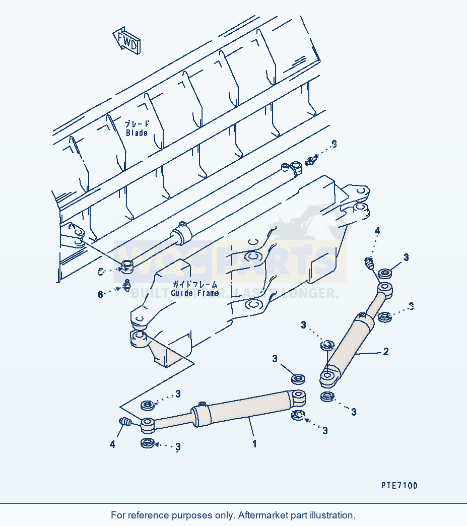 Komatsu WA250-3 Blade (Cylinder And Related Parts) (S.P.A.P.) parts diagram