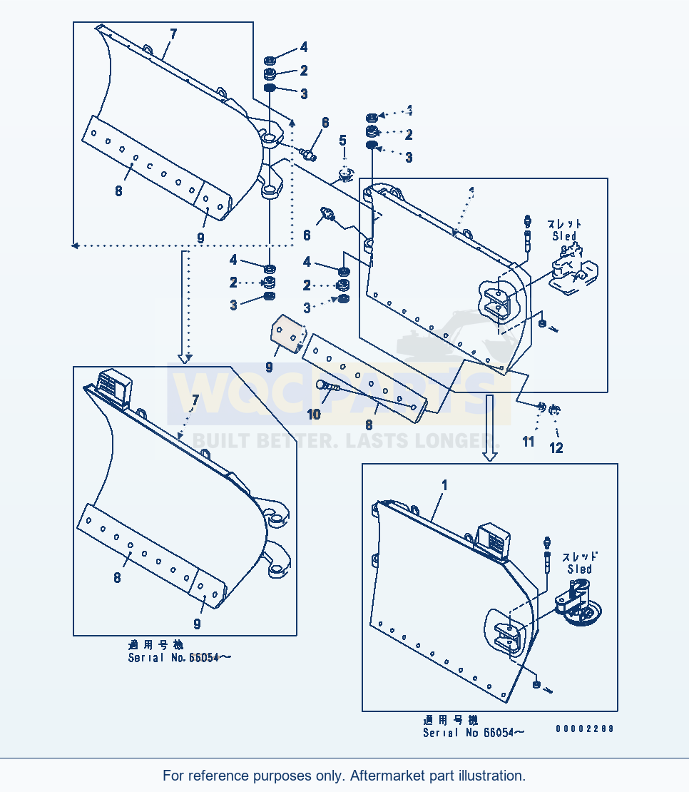 Komatsu WA250-3 Blade (Multi Blade) parts diagram