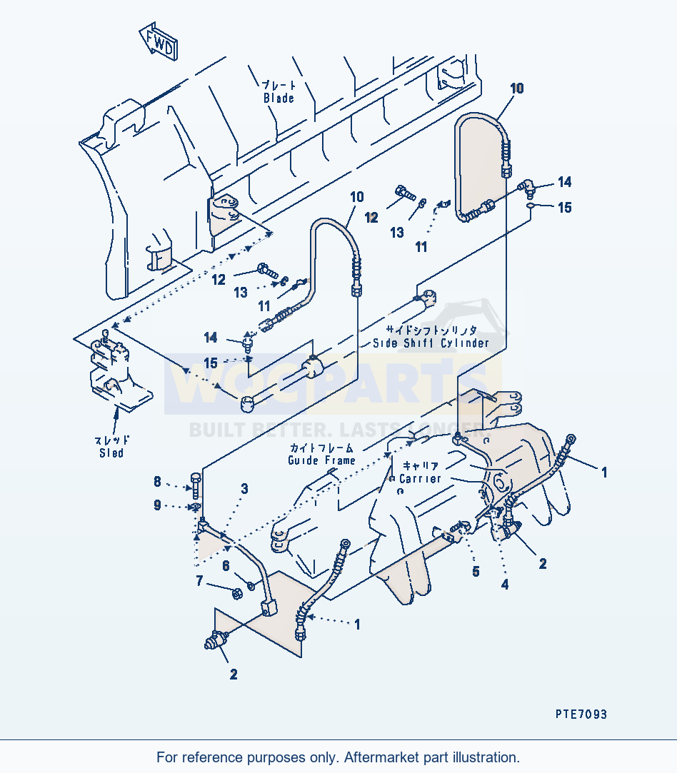 Komatsu WA250-3 Blade (Side Shift Cylinder Line) (S.P.A.P.) parts diagram