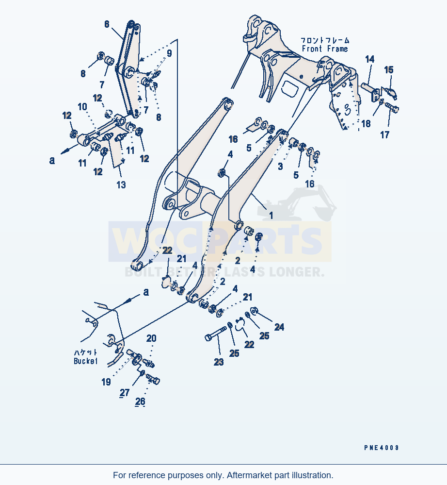 Komatsu WA250-3 Lift Arm And Bellcrank Serial 65001-UP parts diagram