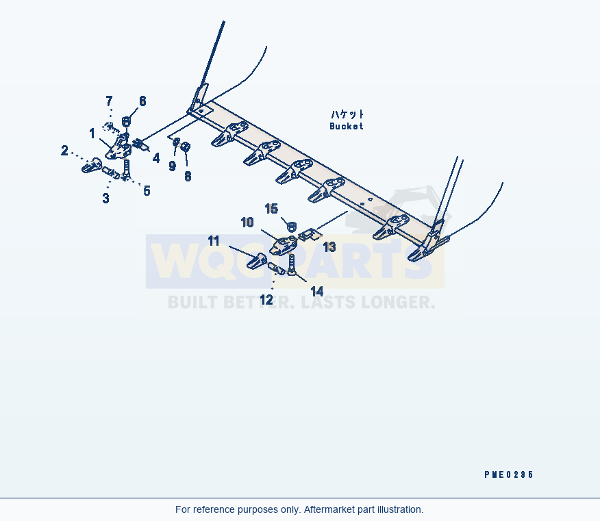 Komatsu WA250-3 Tip Tooth(#50001-) parts diagram
