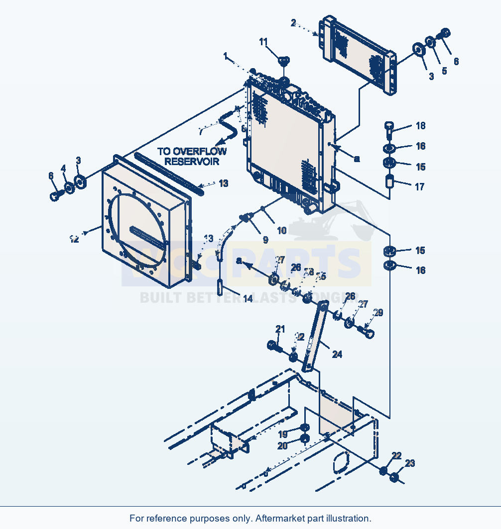 Komatsu WA250-3L Radiator - Assembly And Mounting parts diagram