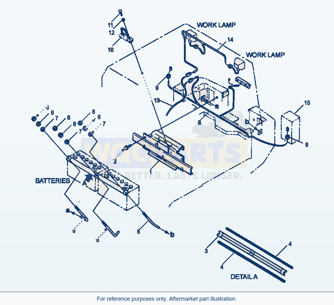 Komatsu WA250-3L Battery - Mounting parts diagram