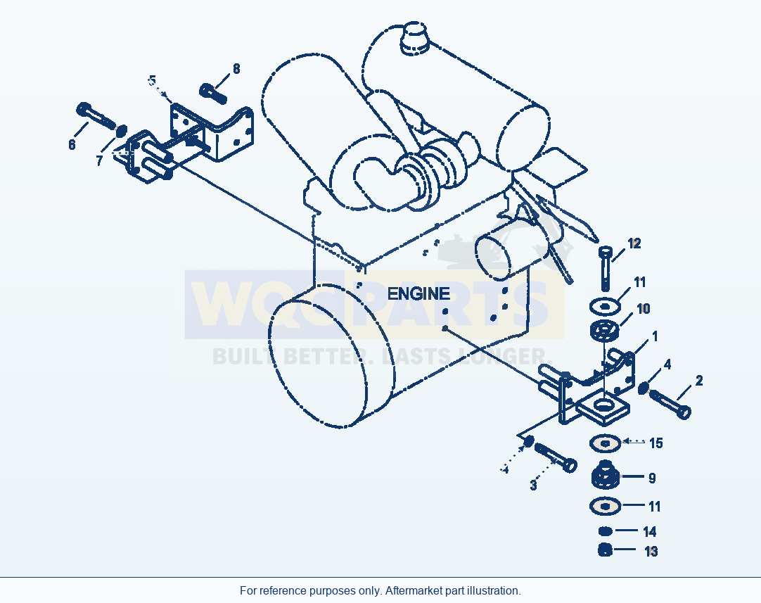 Komatsu WA250-3L Engine Mounting parts diagram
