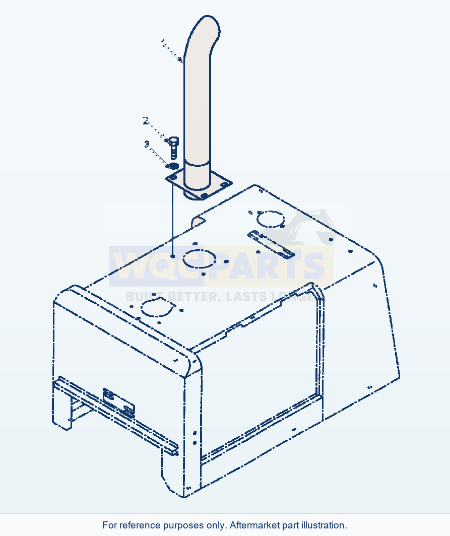 Komatsu WA250-3L Exhaust Pipe parts diagram