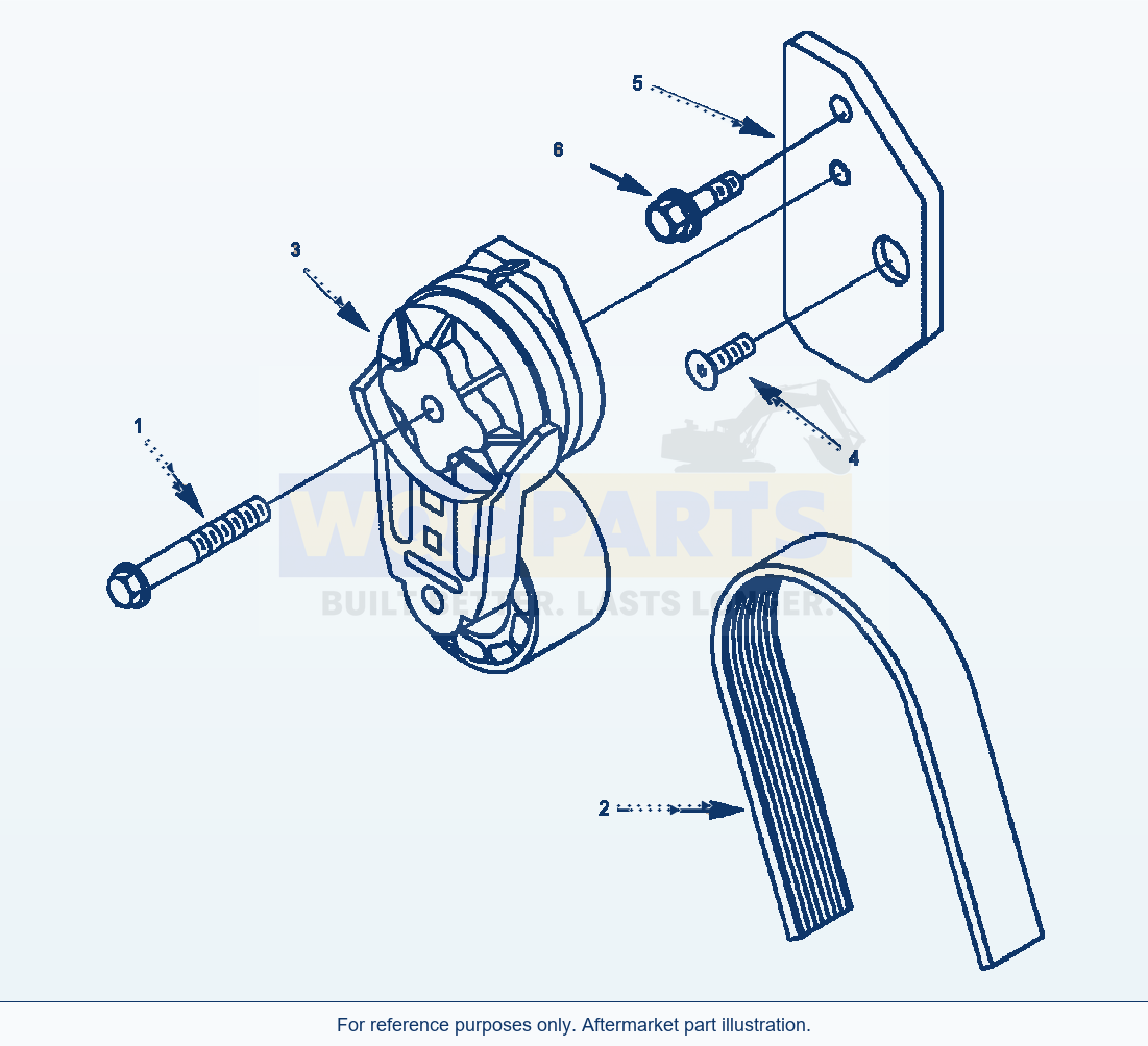 Komatsu WA250-3L Alternator Drive parts diagram