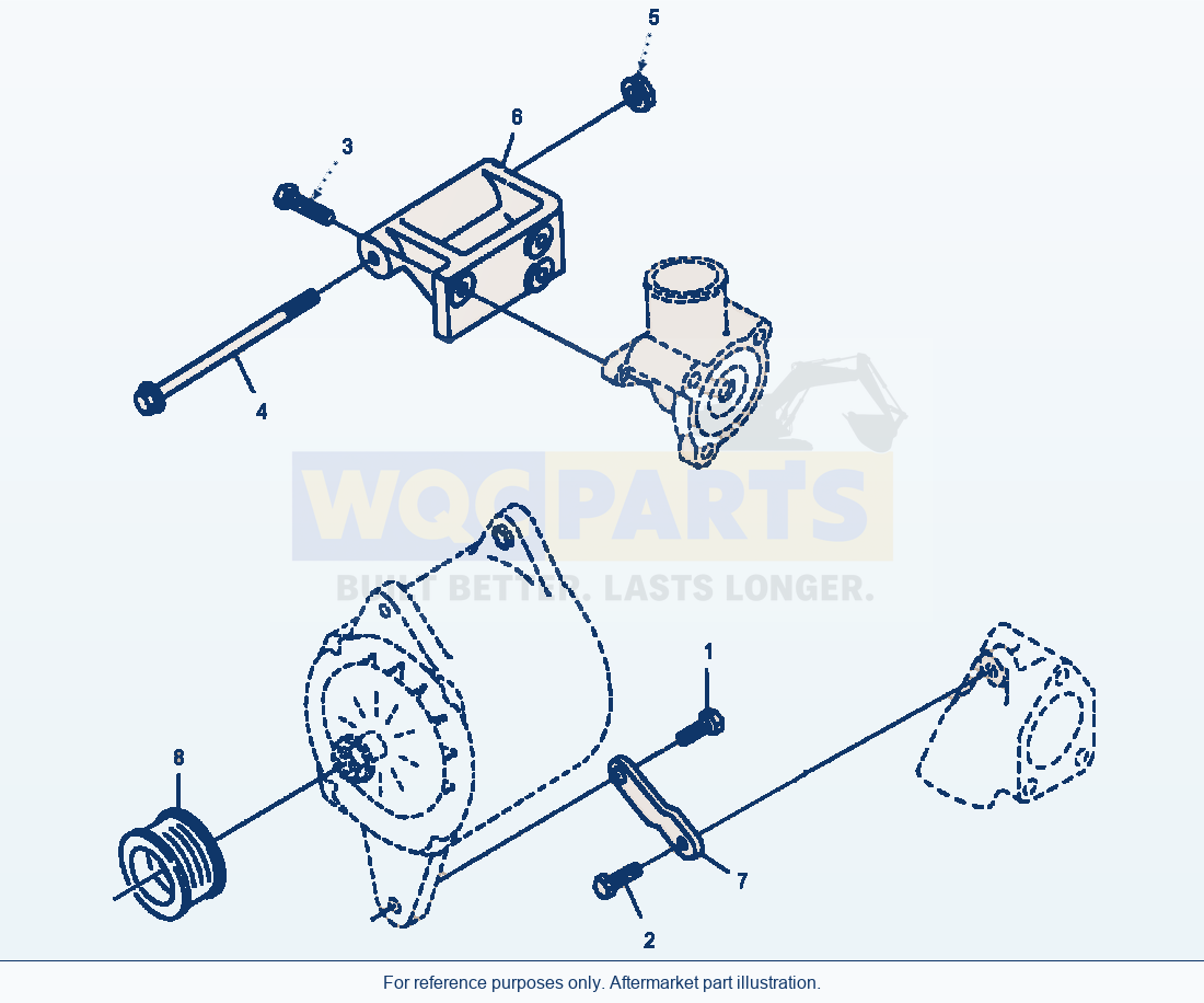 Komatsu WA250-3L Alternator Mounting parts diagram