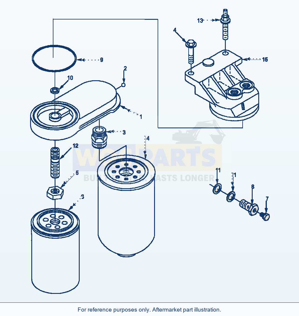 Komatsu WA250-3L Fuel Filter parts diagram