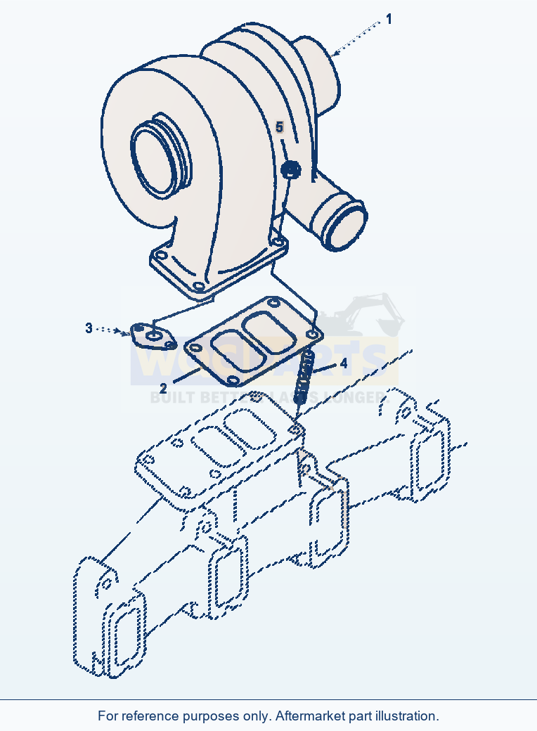 Komatsu WA250-3L Turbocharger Mounting parts diagram