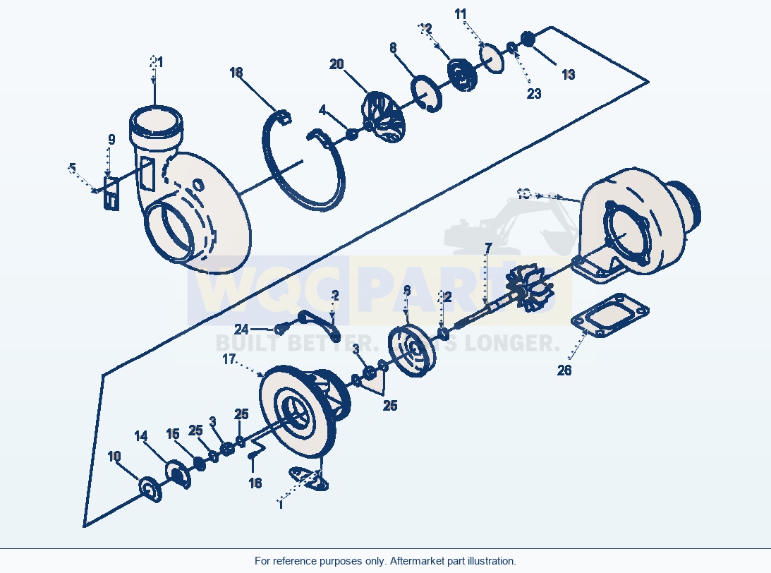 Komatsu WA250-3L Turbocharger - Non-Wastegate parts diagram