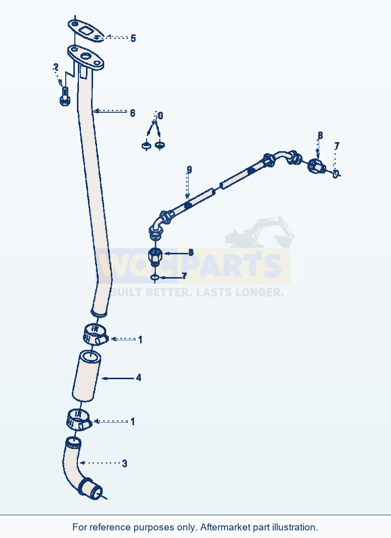 Komatsu WA250-3L Turbocharger Plumbing - Current Version parts diagram