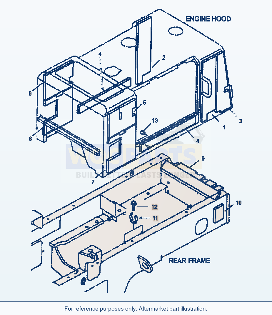 Komatsu WA250-3L Engine Hood - Noise Abatement parts diagram