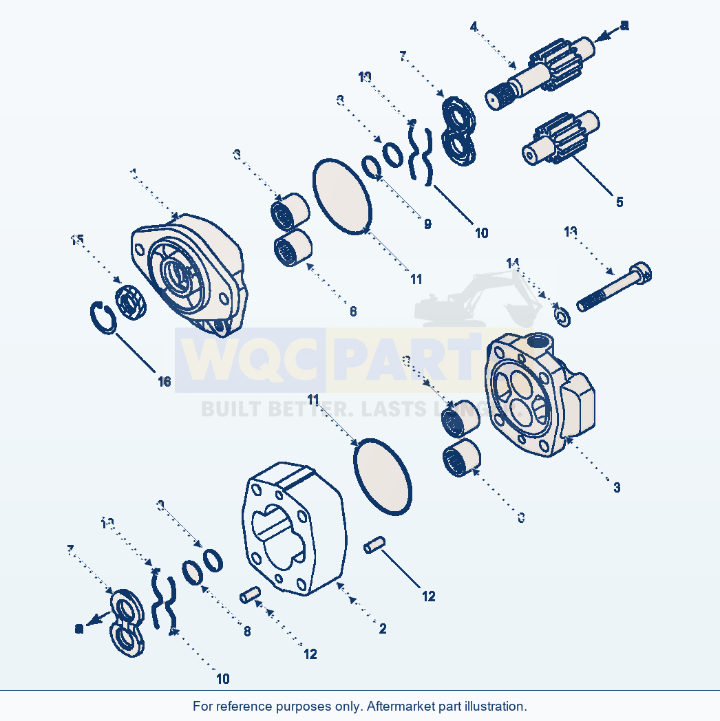 Komatsu WA250-3L Ground Driven Steering - Pump Assembly parts diagram