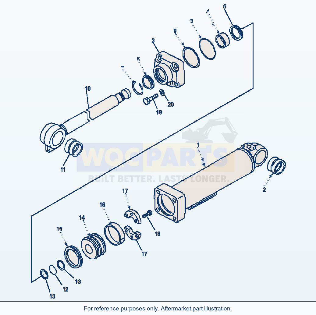 Komatsu WA250-3L Hydraulics - Piping - Large Dump Cylinder parts diagram