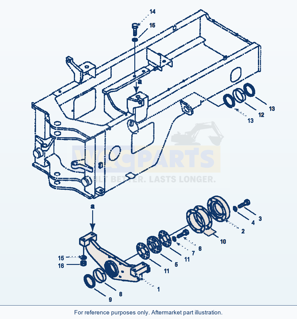 Komatsu WA250-3L Rear Axle - Support parts diagram