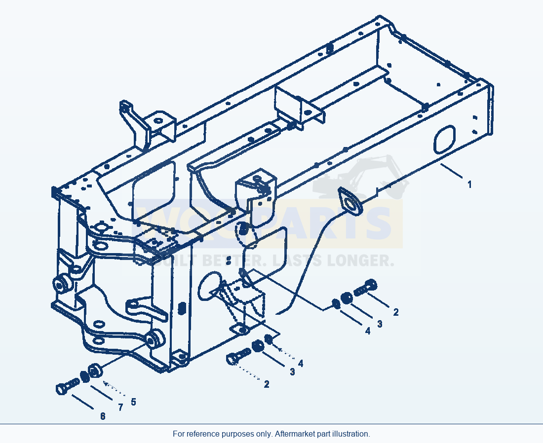 Komatsu WA250-3L Rear Frame parts diagram