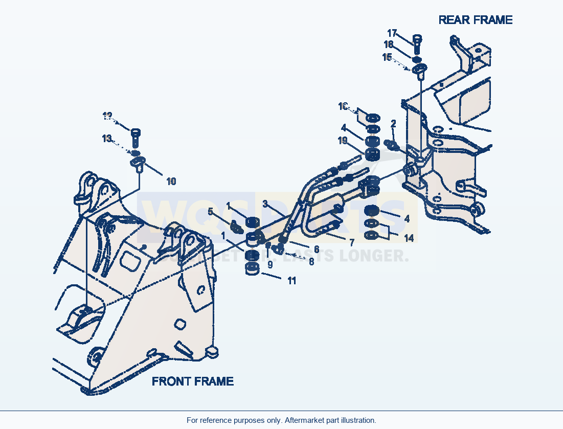 Komatsu WA250-3L Steering - Piping - Steering Cylinders parts diagram