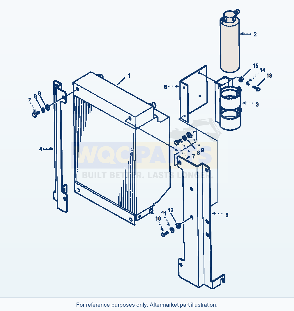 Komatsu WA250-3L Air Conditioner - Condenser And Mounting parts diagram