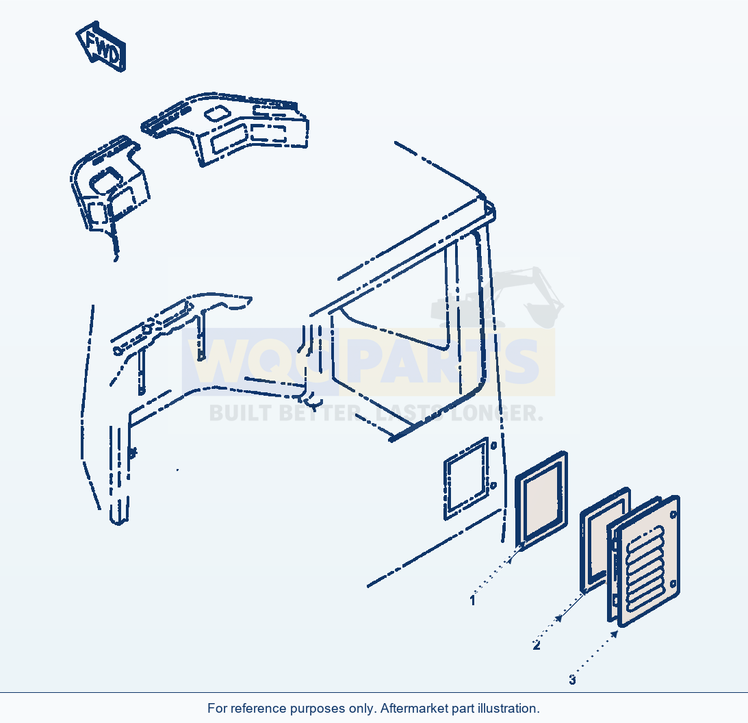 Komatsu WA250-3L Operator'S Cab - Fresh Air Vent parts diagram