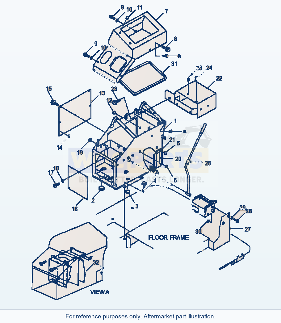 Komatsu WA250-3L Operator'S Cab - R.H. Console Box parts diagram